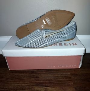 Womens SHE&IN SHEIN Grey Black Slip On Loafers Shoes Flats Size 7.5 NIB NEW